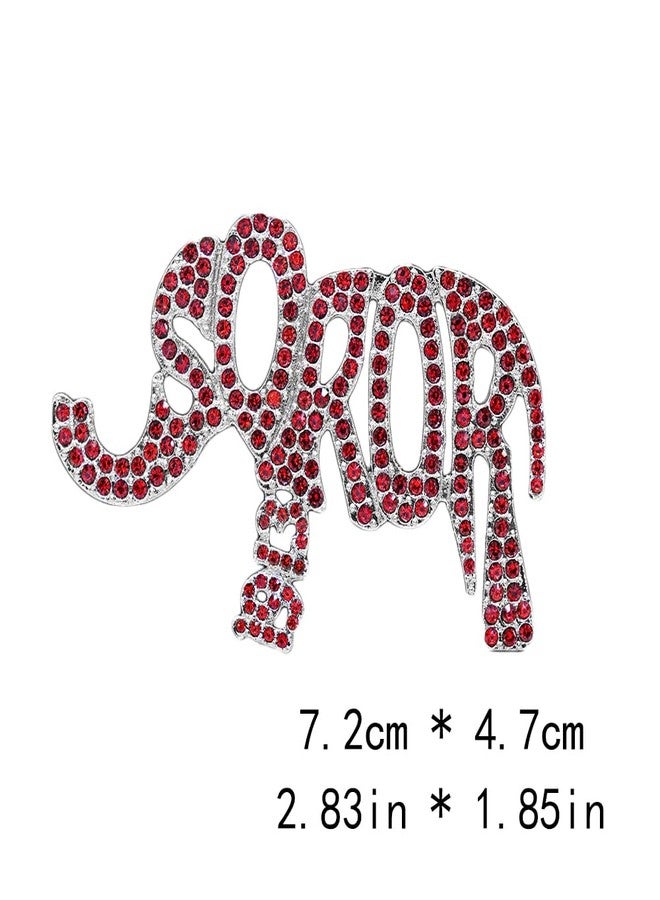 HUSURU Elegant Soror Womenhood Gifts Red Soror 1913 Elephant Pin Fortitude Delta Sorority Broach Greek Letter Jewelry - Image 2